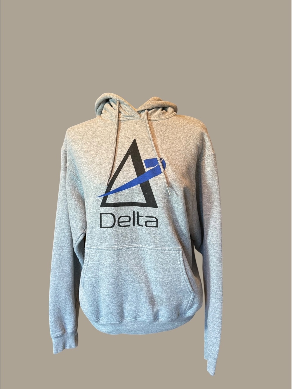 Port & Company Core Fleece Gray Hoodie with Delta Logo Small